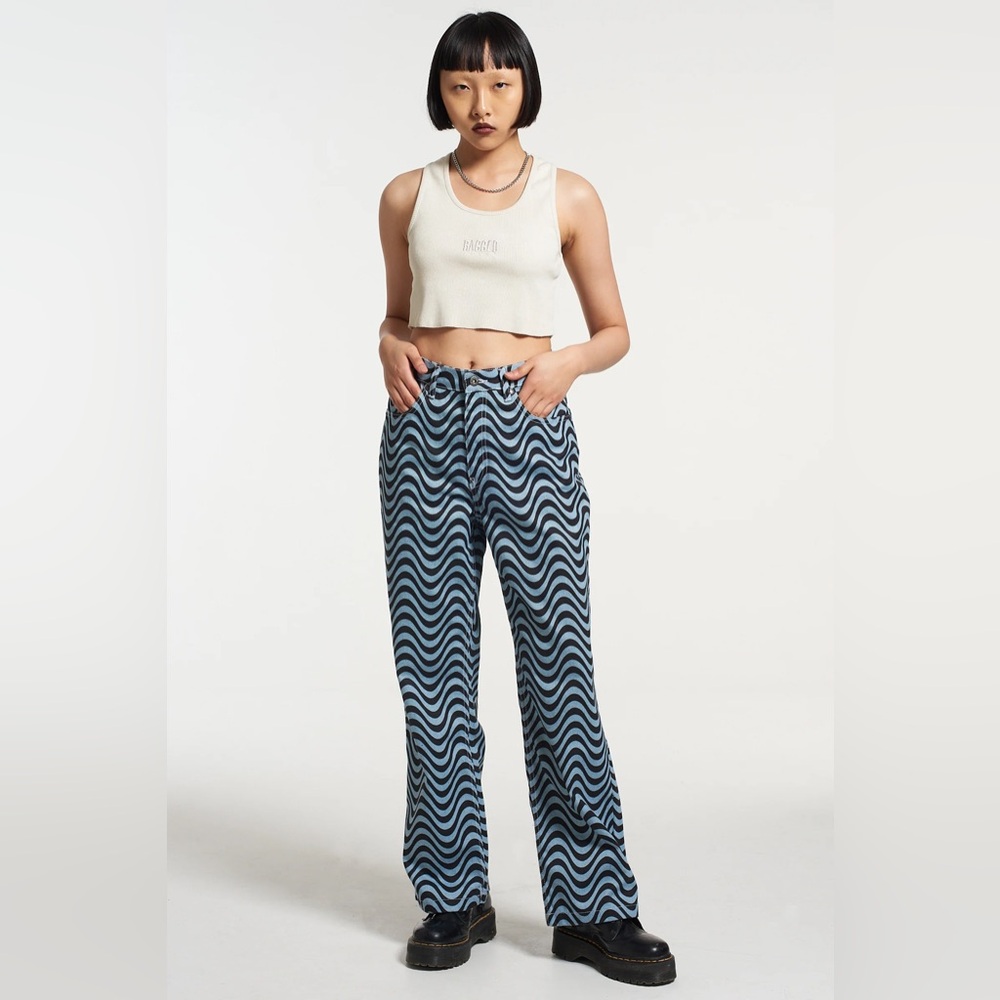Ragged priest wavy printed jeans size 34 cropped